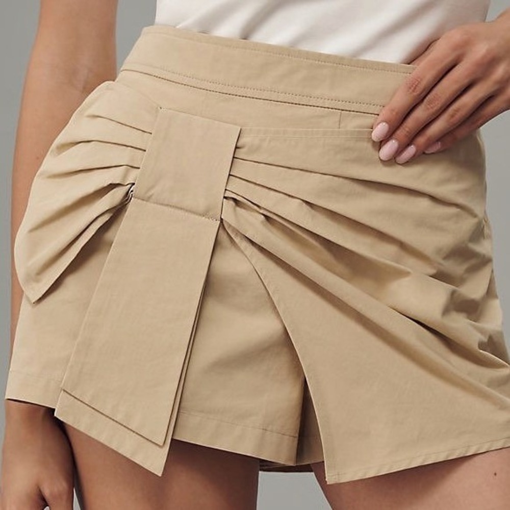 Sunday in Brooklyn Light Sand Oversized Bow Front Skort Size L New With Tags